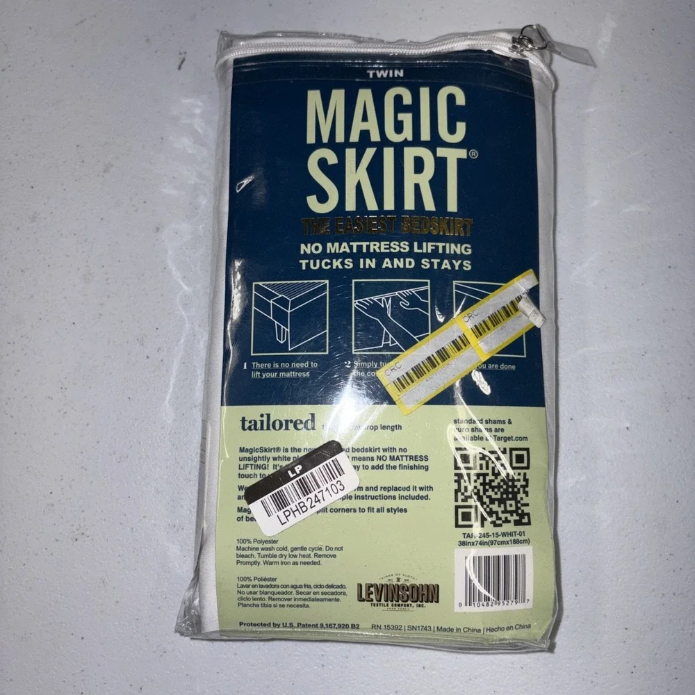 Magic Skirt Twin Tailored 15in Drop White Split Corner
